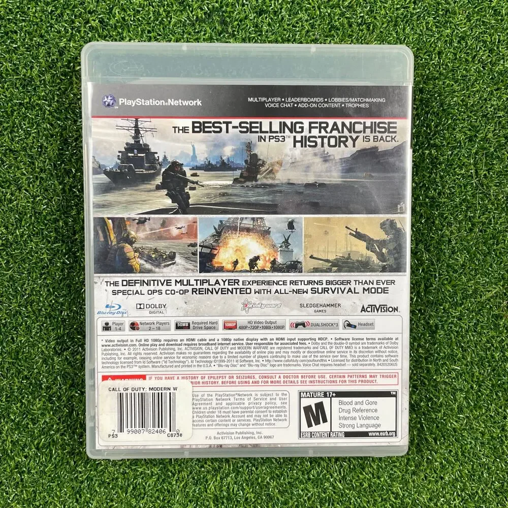 Lot of 3 Call of Duty 4: Modern Warfare, Modern Warfare 3, Ghost PlayStation 3